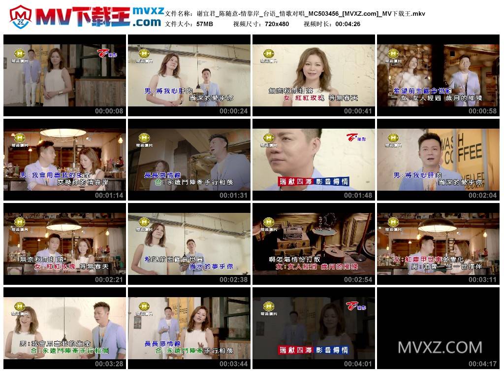 谢宜君_陈随意-情靠岸_台语_情歌对唱_MC503456